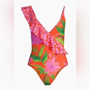 NWT Farm Rio Romantic Garden & Leopard One Piece size XL